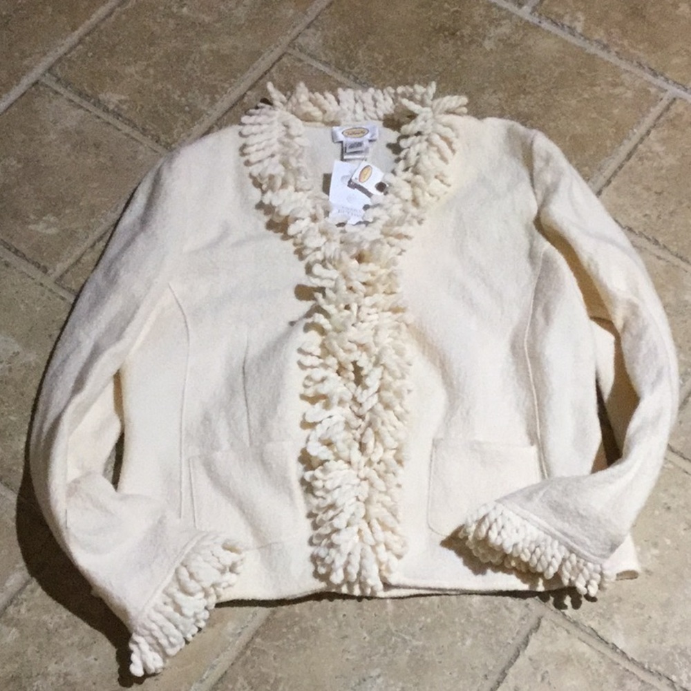 Talbots Beige Fringe Jacket